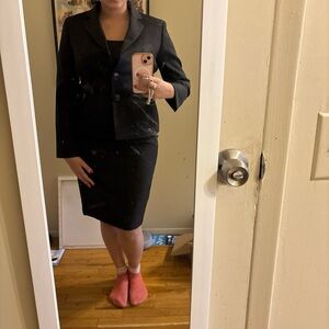 Black Blazer and Skirt Set
